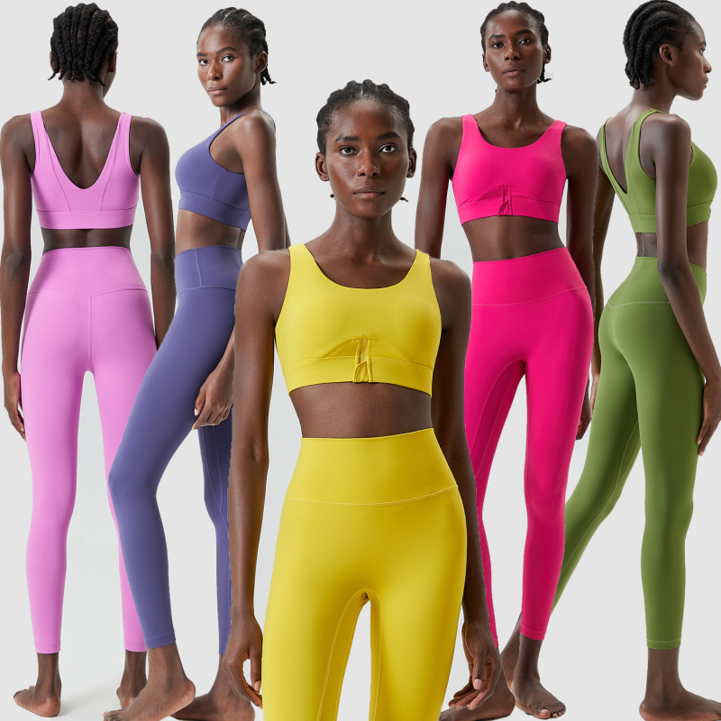 Yoga Fitness Plus - Tweedelige set rits yoga sportoutfit voor