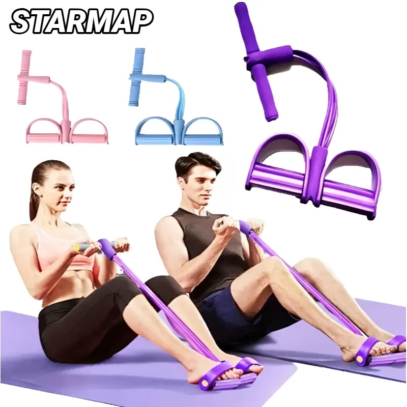 Yoga Fitness Youtube - 4-buis pedaalspanningskoord multifunctionele elastische fitnessband voor
