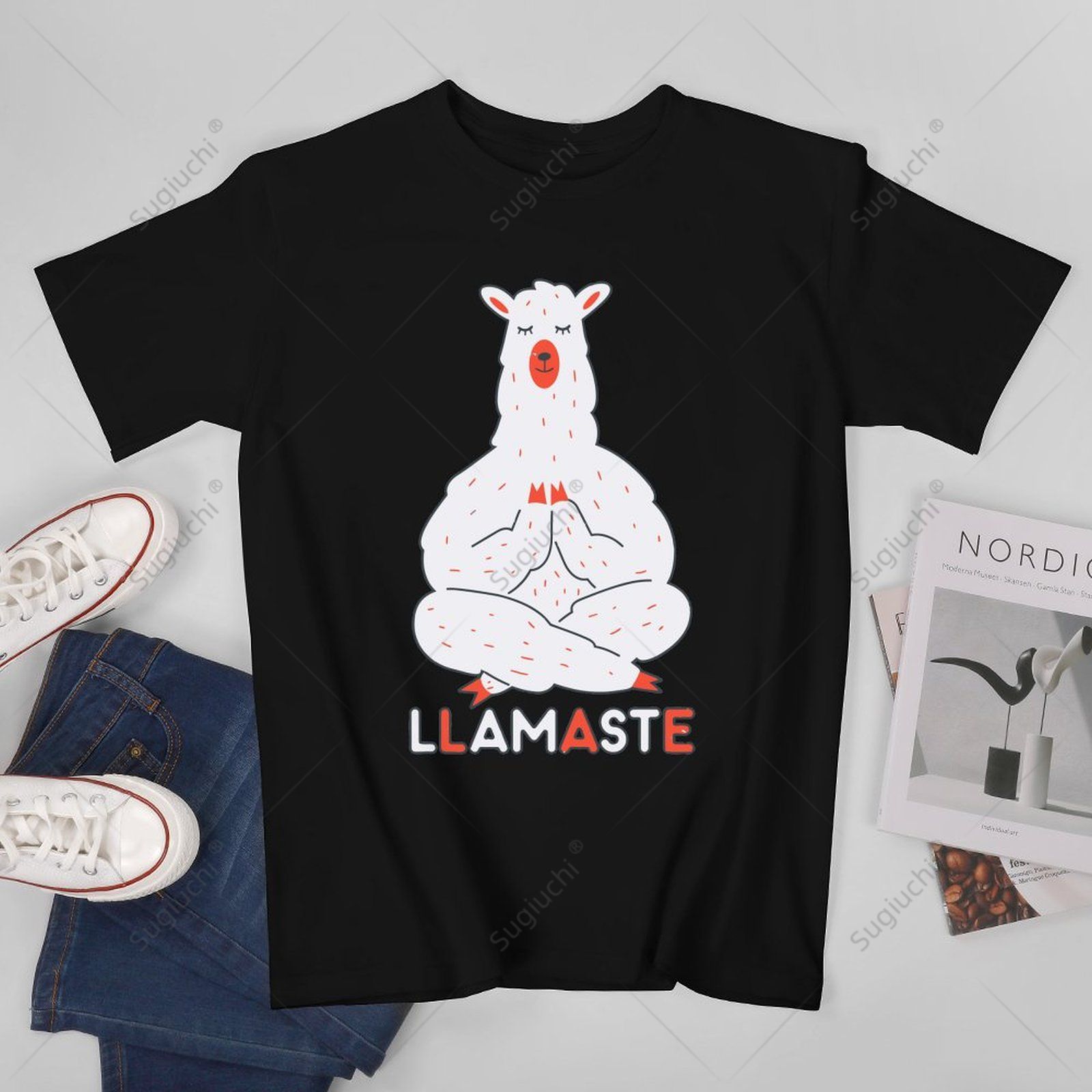 Zen Yoga Fitness - Unisex Mannen Llamaste Grappige Zen Alpaca