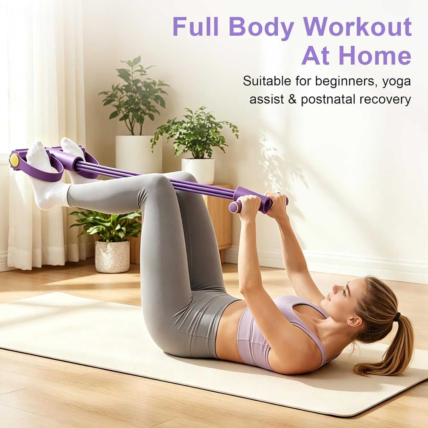 Yoga Fitness Youtube - 4-buisige weerstandsband Multifunctionele spankabel Fitnessbanden 6-buisige