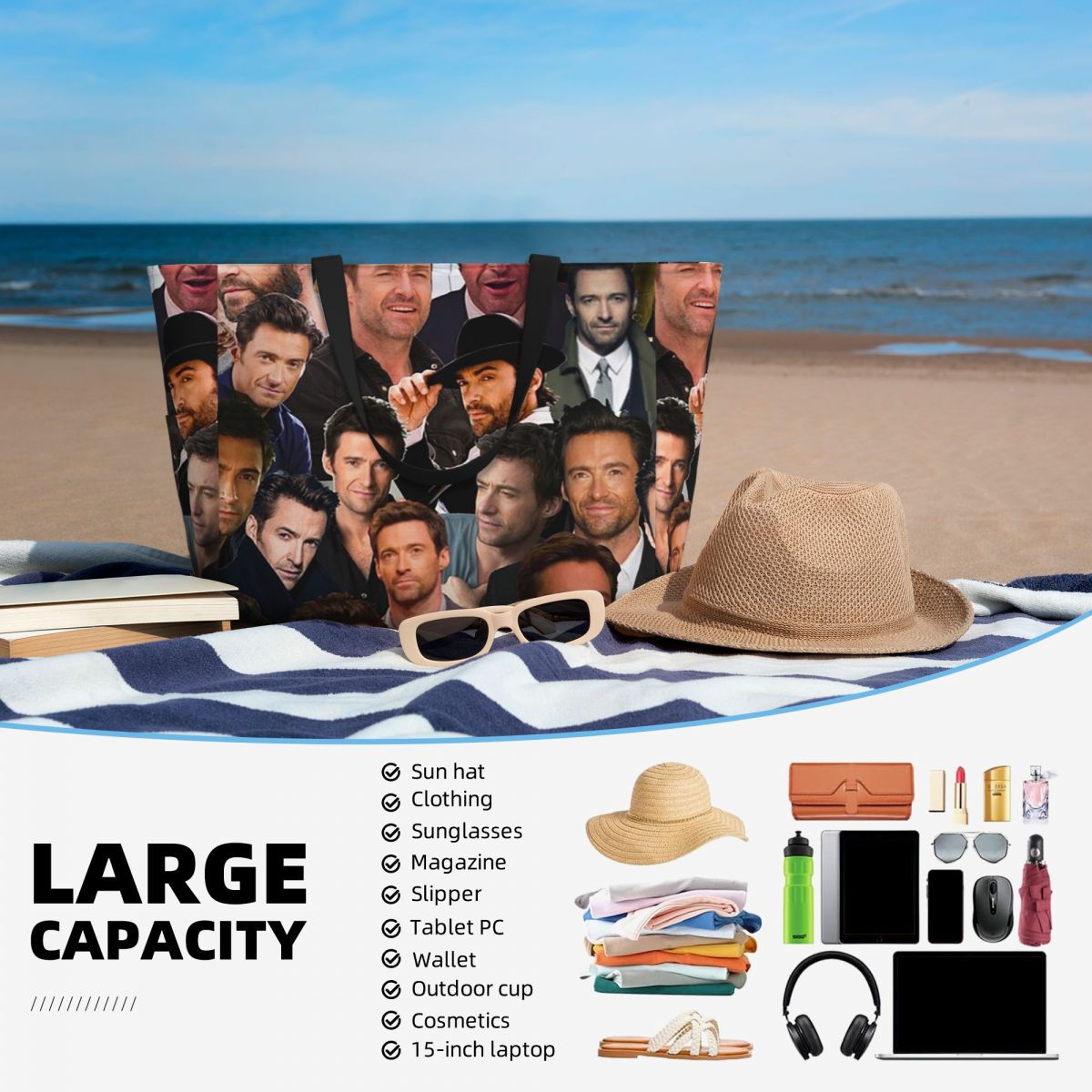 Hugh Jackman Fotocollage Stran - Yoga Fitness Photos recensie en prijs
