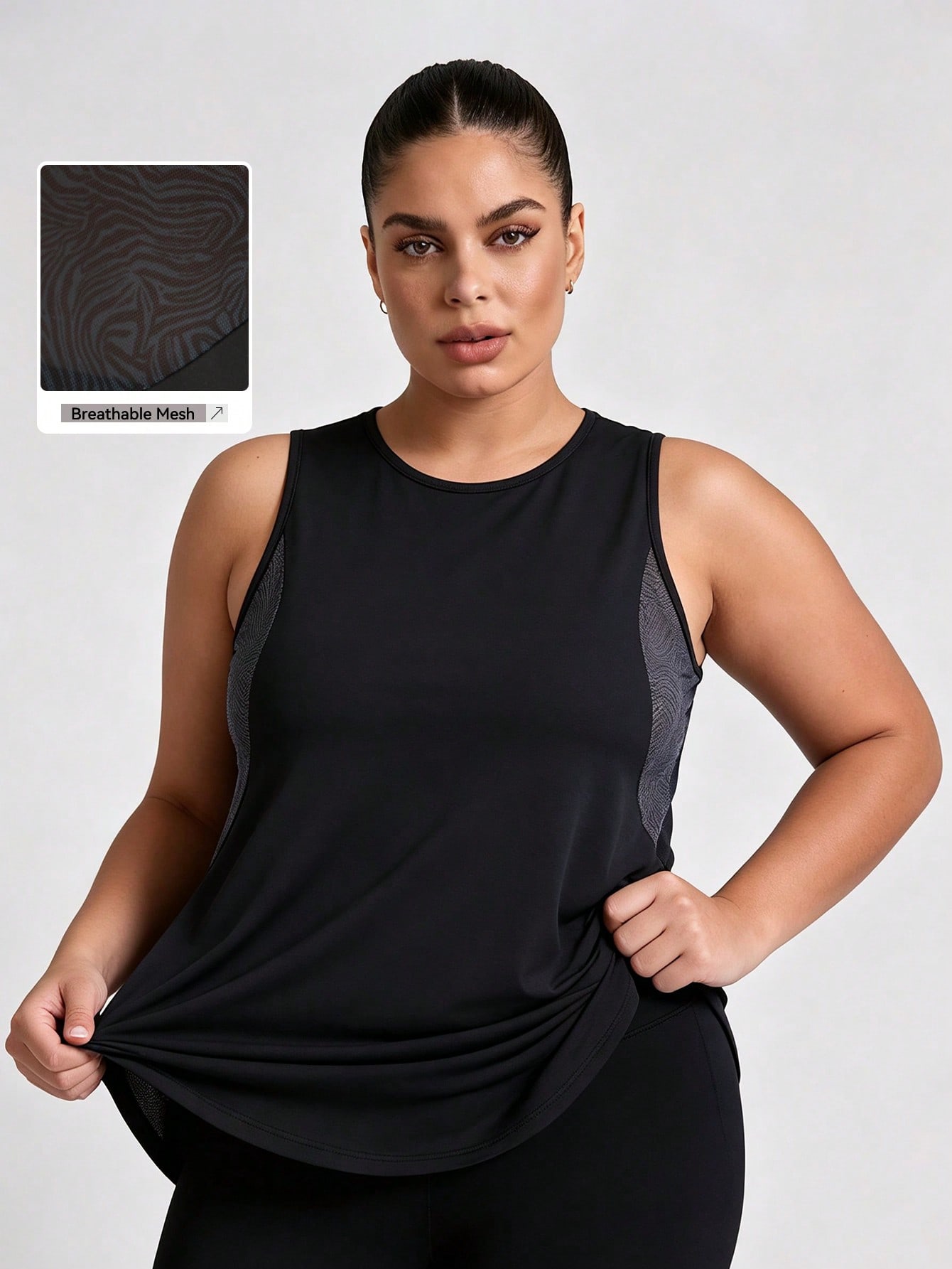 Plus size mesh tanktop voor da - Yoga Fitness Plus recensie en prijs